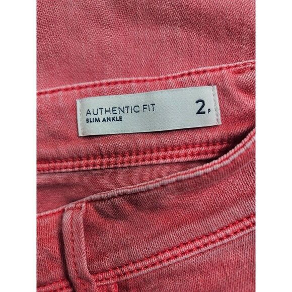 J. Jill Womens Size 2 Petite Pockets Authentic Fit Slim Ankle Pink Denim Jeans - Picture 5 of 13